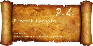 Purcsik Leopold névjegykártya
